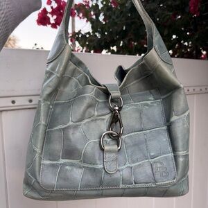 Vintage Dooney & Bourke Light blue leather crocodile shoulder bag